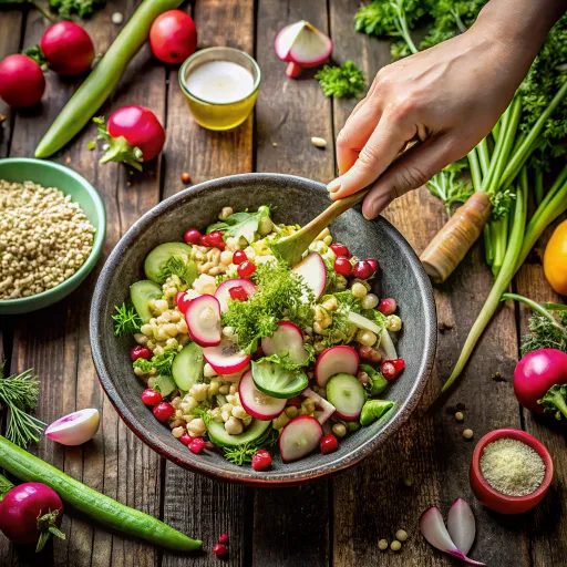 Ensalada de Nopal y Amaranto con Vinagreta Cítrica